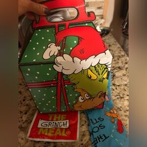 McDonald’s grinch Box with blue socks